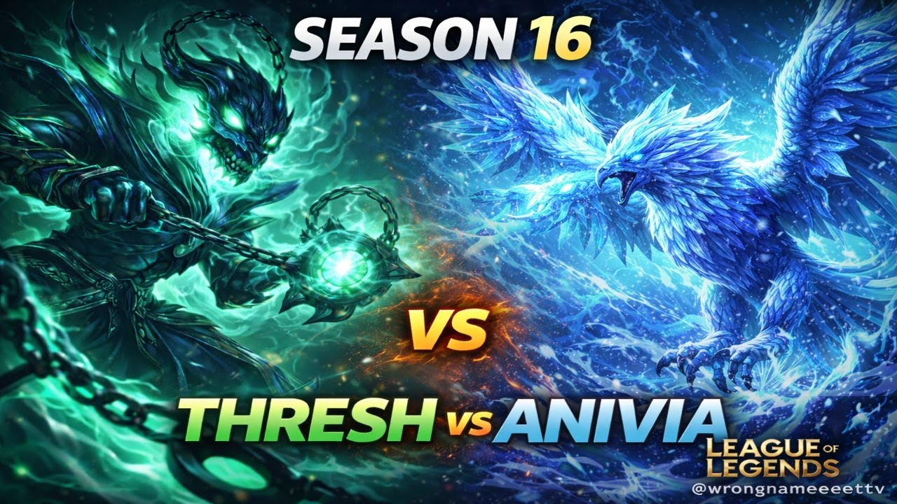 Thresh [Challenger smurf] - Season 16 gameplay - Thresh vs Anivia