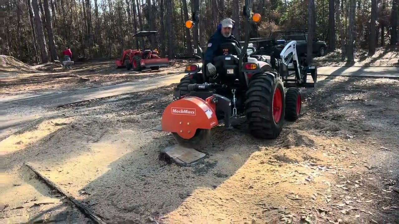 Removing a Stump Efficiently With a Three-Point Hitch stump Grinder
