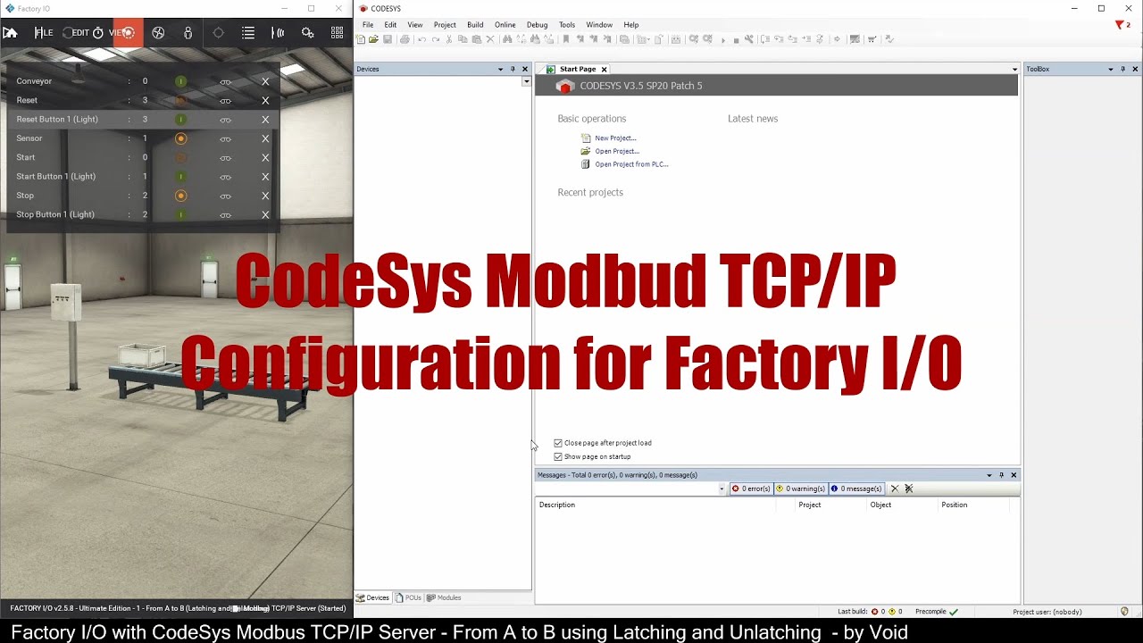 CODESYS Modbus TCP/IP Server Setup for Factory I/O | Run Simulations Without a PLC!