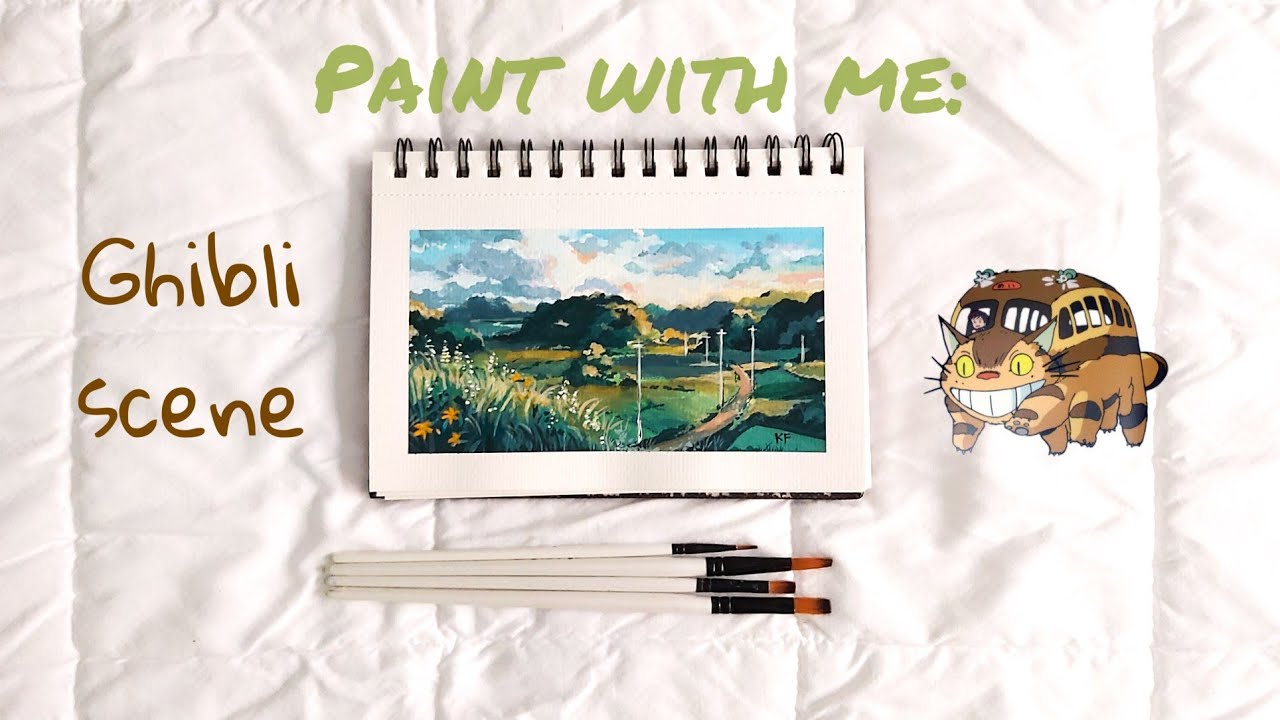 Painting Studio Ghibli Scene using Gouache┃Totoro