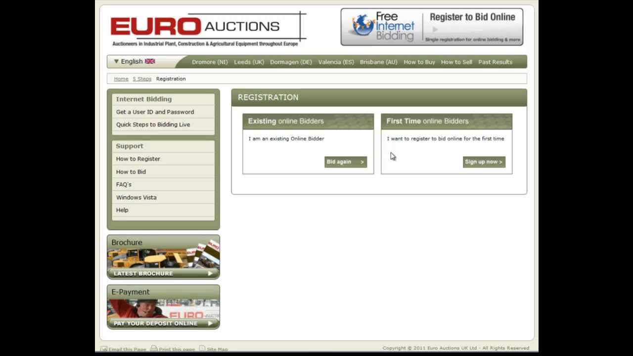 How to register to bid online with Euro Auctions