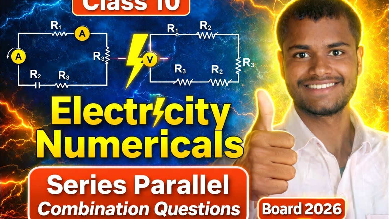 Class 10 Electricity Numericals | Series Parallel Combination Questions”