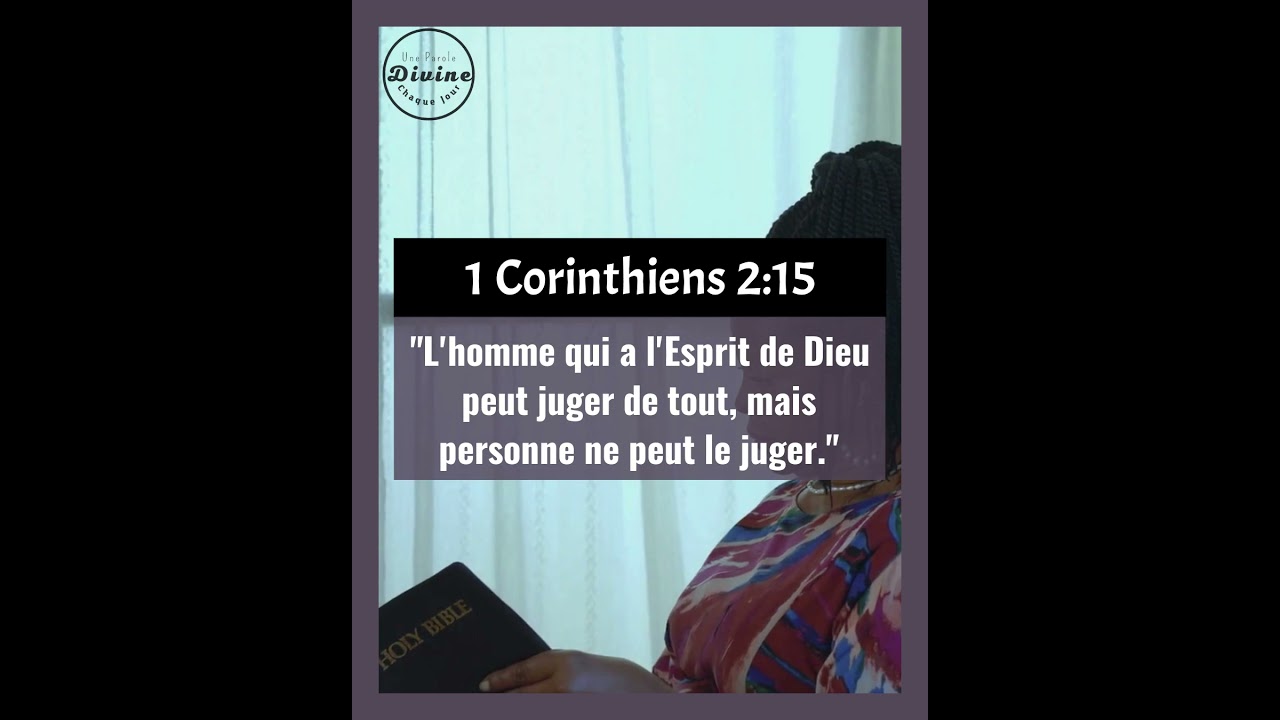Verset Biblique Du Jour - 1 Corinthiens 2:15 | Le discernement spirituel du croyant.