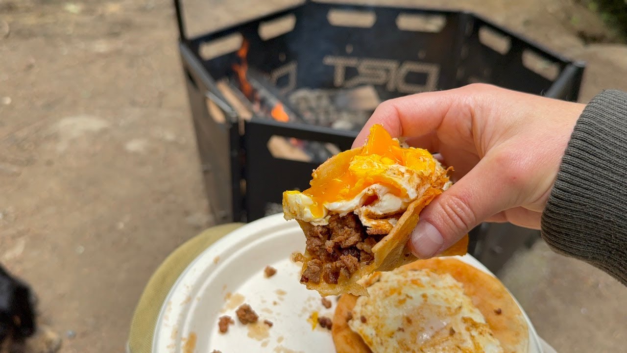 Chorizo and Egg Tacos on the Road Grill