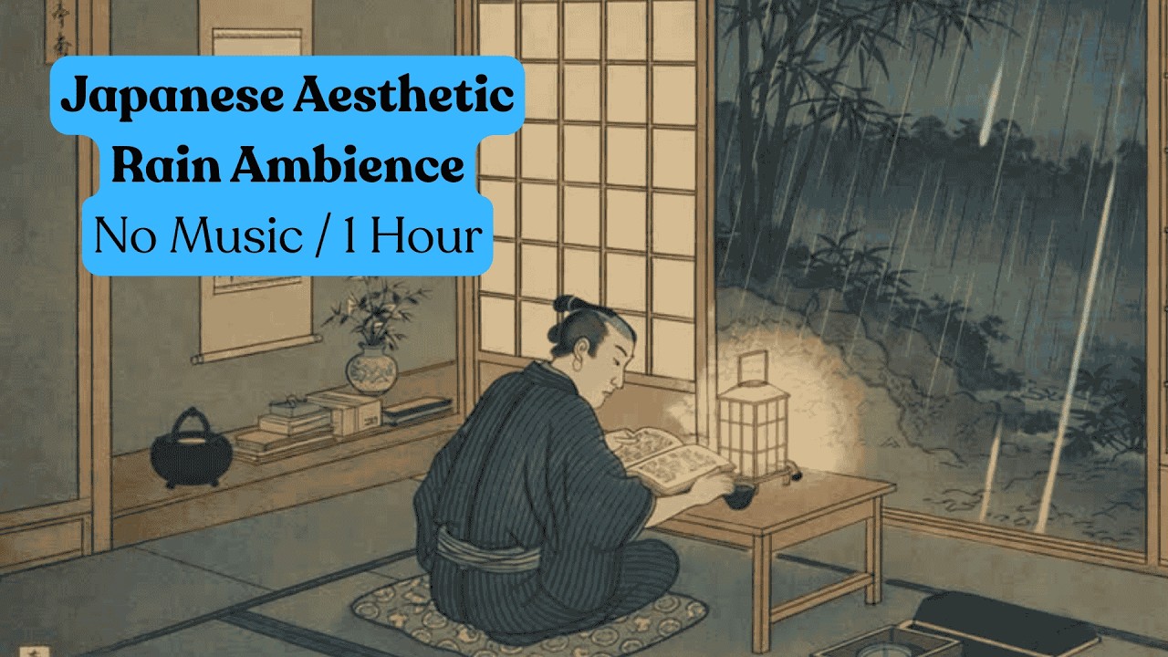 🌧️1 Hour Japanese Zen Rain (No Music) | Deep Focus & Study | Ukiyoe White Noise