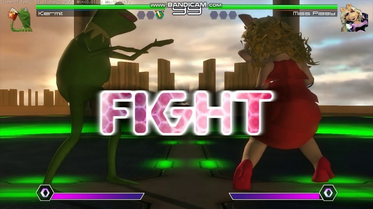 3D Mugen EF-12 Kermit the Frog Vs Miss Piggy