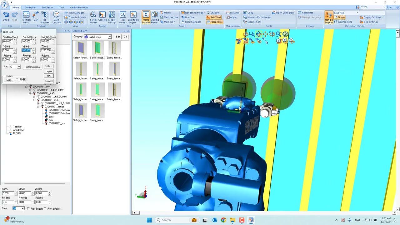 MotoSim Robot Yaskawa Painting Simulation