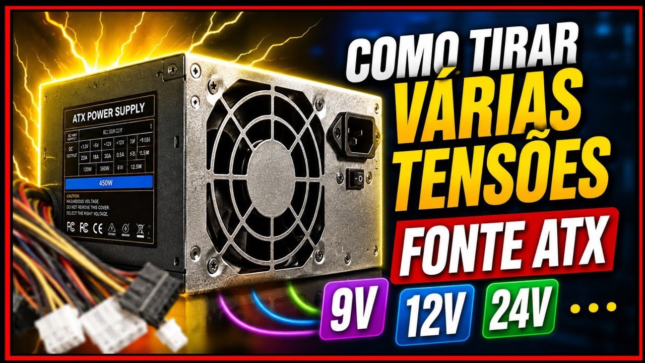 COMO TIRAR VÁRIAS TENSÕES FONTE 12V ATX COMPUTADOR FONTE DE BANCADA FÁCIL SIMPLES COMO FAZER