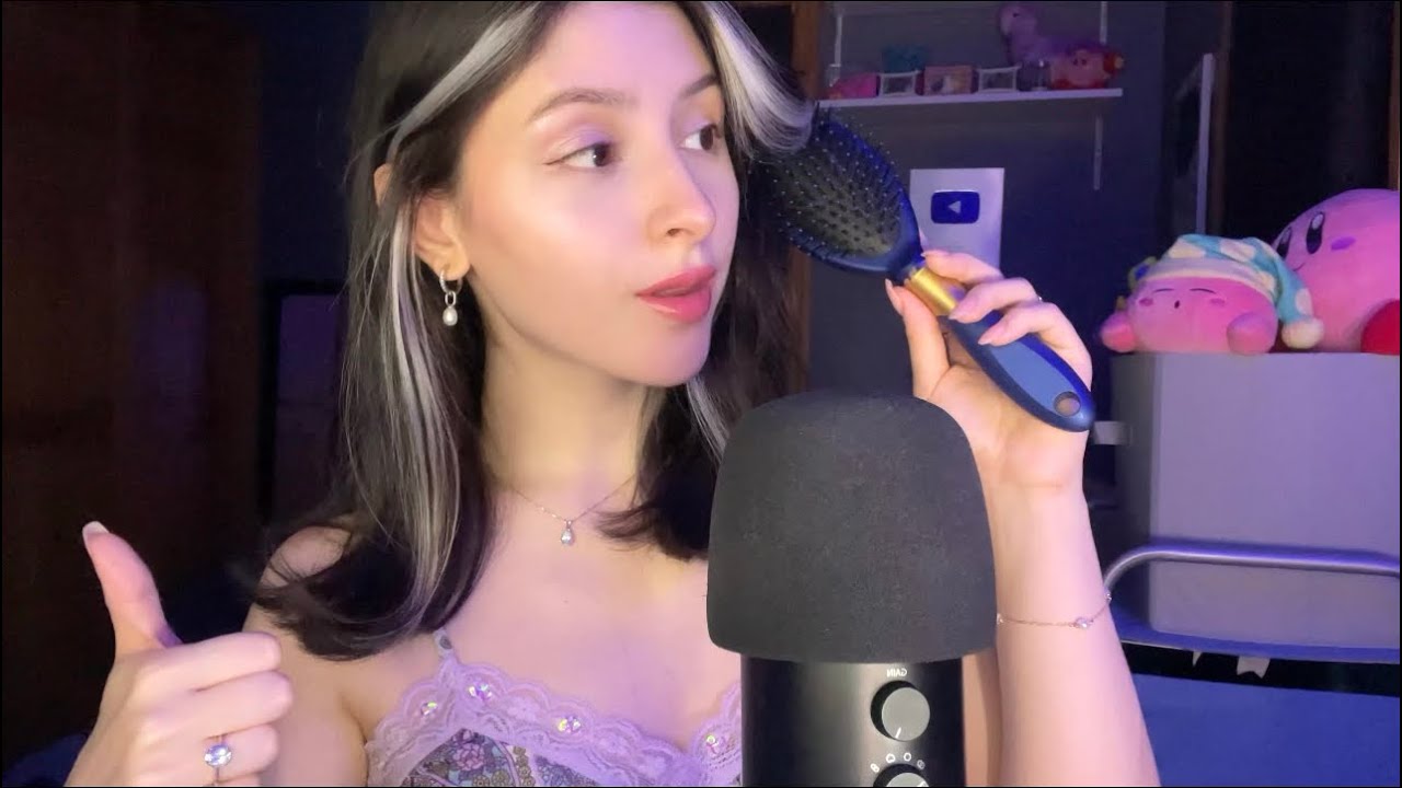 a relaxing ASMR video for you 🫧 finding new sounds, ear to ear, brush, lights, packing peanuts etc
