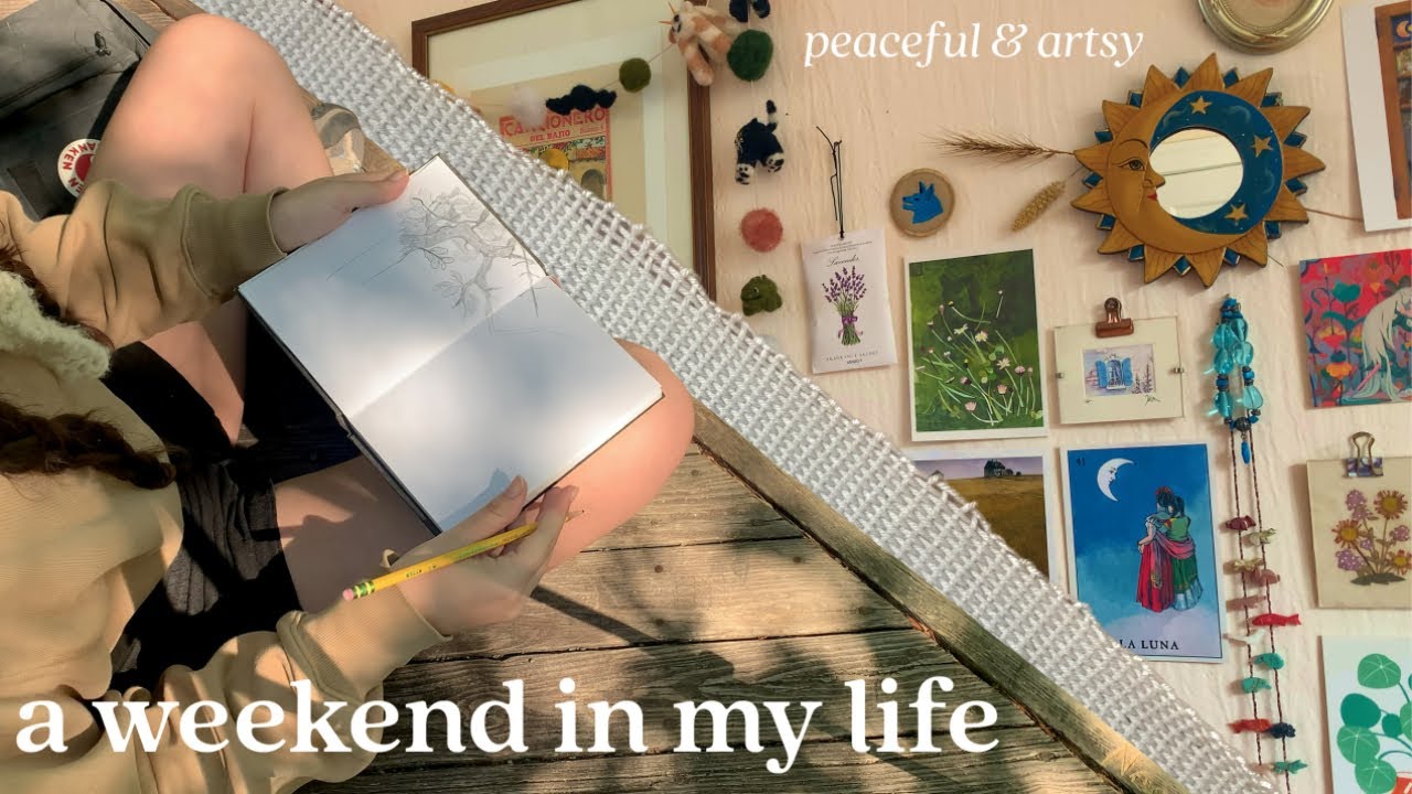 A Weekend in the Studio ✷ redecorating, nature drawing, loom weaving