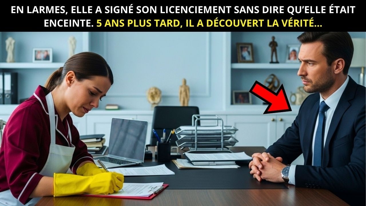 EN LARMES, ELLE A SIGNÉ SON LICENCIEMENT SANS DIRE QU’ELLE ÉTAIT ENCEINTE. 5 ANS PLUS TARD, LA VÉRIT
