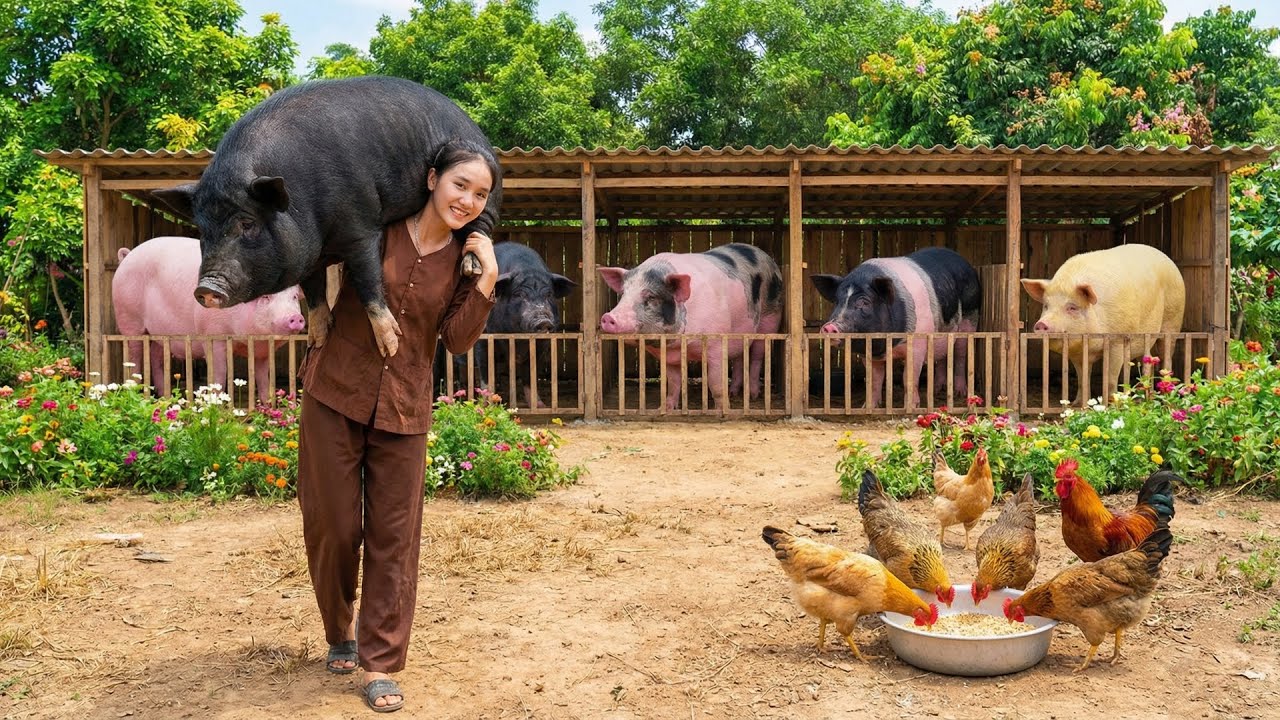 Capturing a Giant 250kg Pig from the Pen to Sell at the Market | Living With Nature