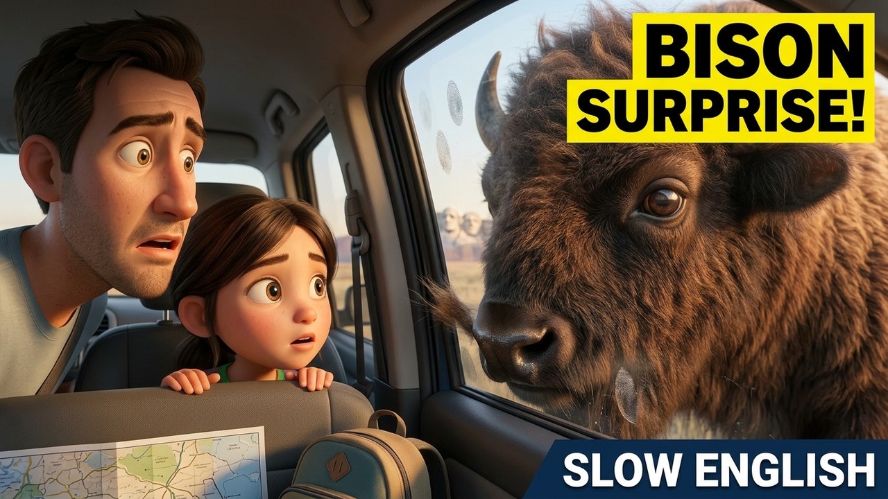 Road Trip to Mount Rushmore | 4K | Easy English Listening Practice | Slow English