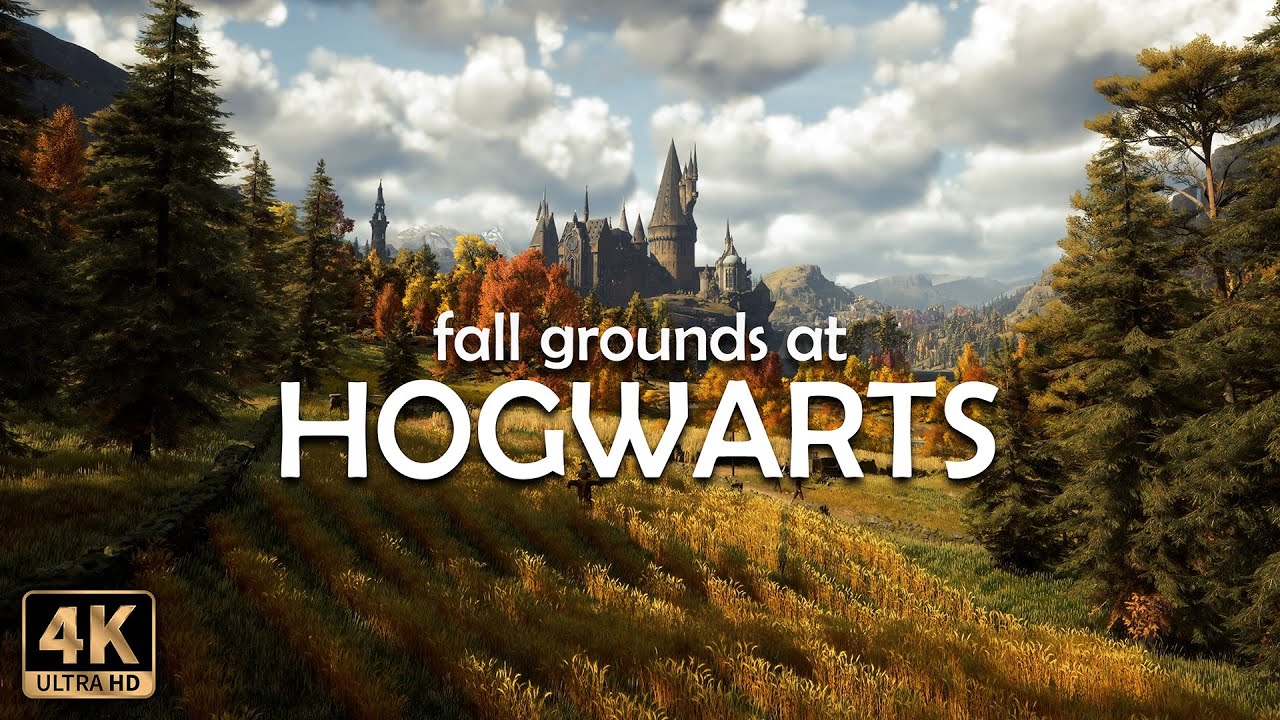 Fall Grounds at Hogwarts 🍂 | 4K Cinematic Harry Potter Music & Ambience