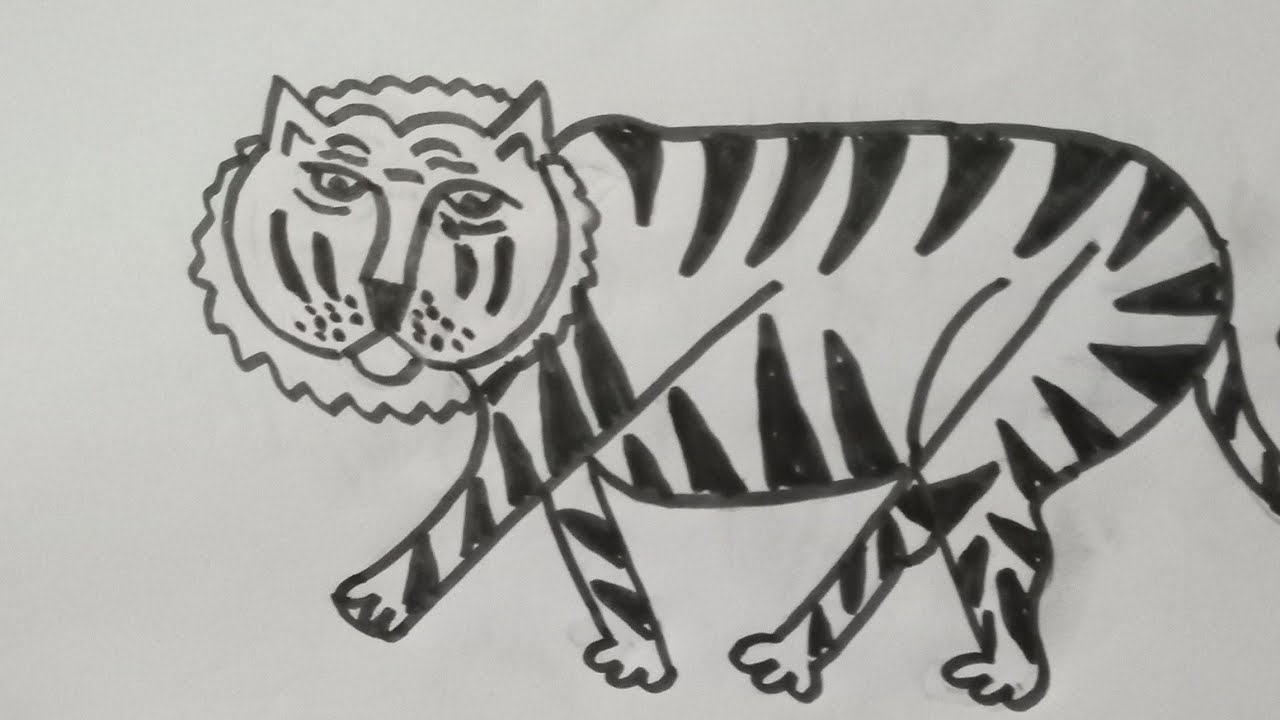 Tiger drawing | how to draw Tiger from number 2023 | number drawing
