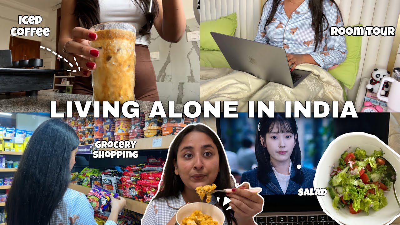 Living Alone in India 🧺🥭: Grocery Shopping, Cooking🍝 & Unboxing📦