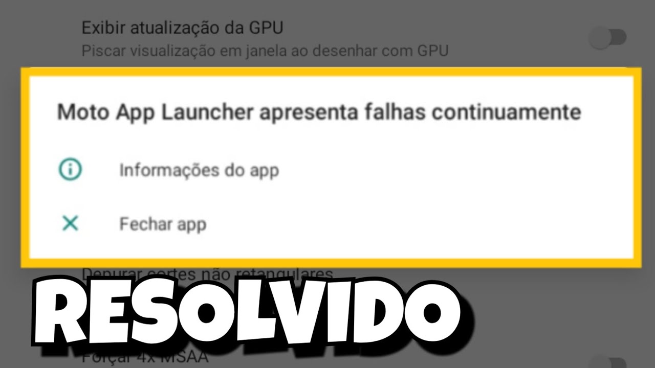 COMO RESOLVER PROBLEMA AO AUMENTAR  DPI (Moto app launcher apresenta falhas continuamente)