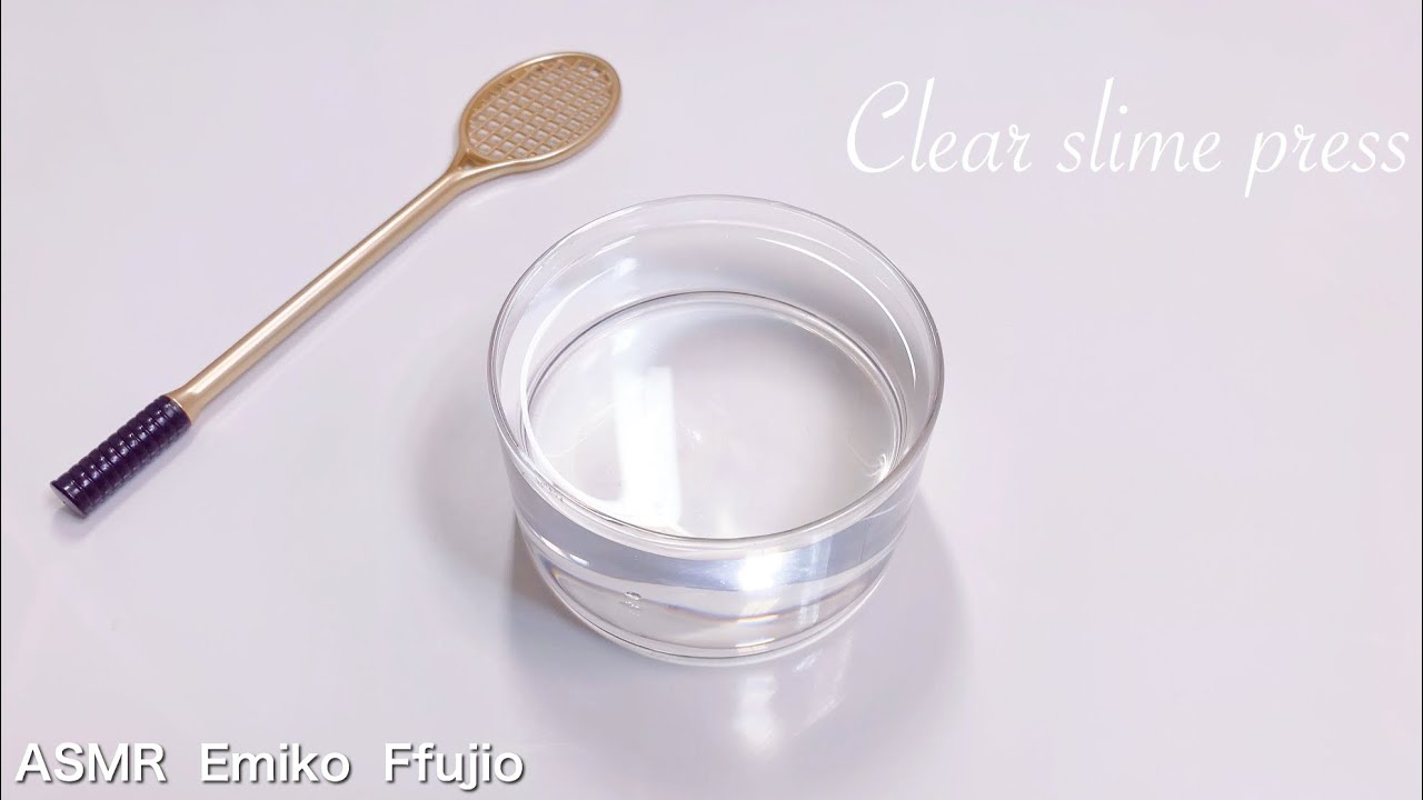 【ASMR】💧クリアスライムプレス✨【音フェチ】클리어 슬라임 보도  Clear slime press No talking ASMR