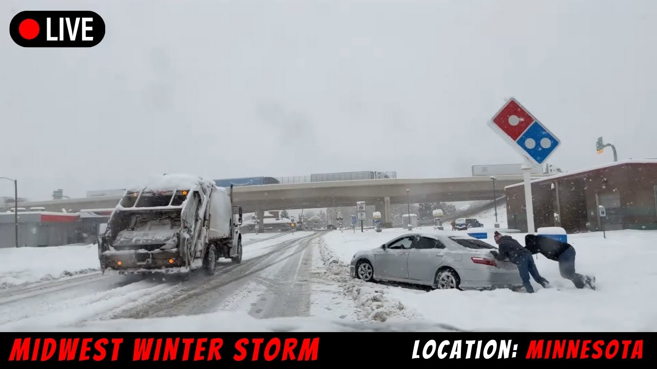 WINTER STORM SLAMS MINNESOTA - LIVE STORM CHASER
