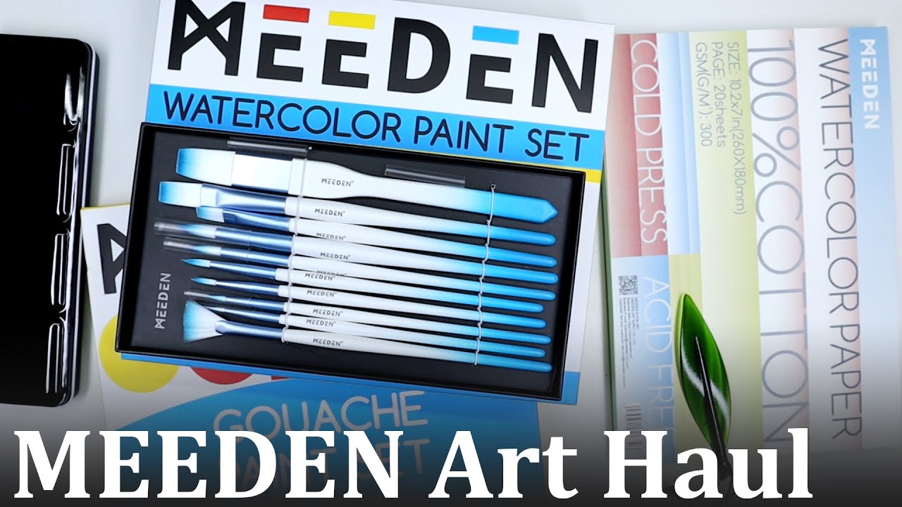 Playing with goodies sent by MEEDEN // Art supplies haul and GOUACHE painting demo