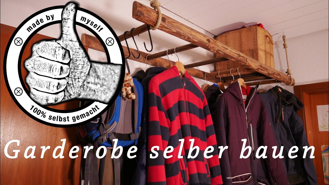Garderobe selber bauen aus alter Leiter DIY Deko Upcycling