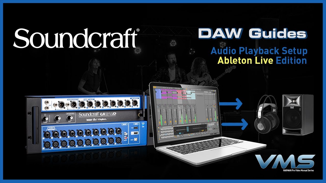 Настройка воспроизведения звука в DAW (Ableton Live Edition) | Микшеры Soundcraft Ui24R