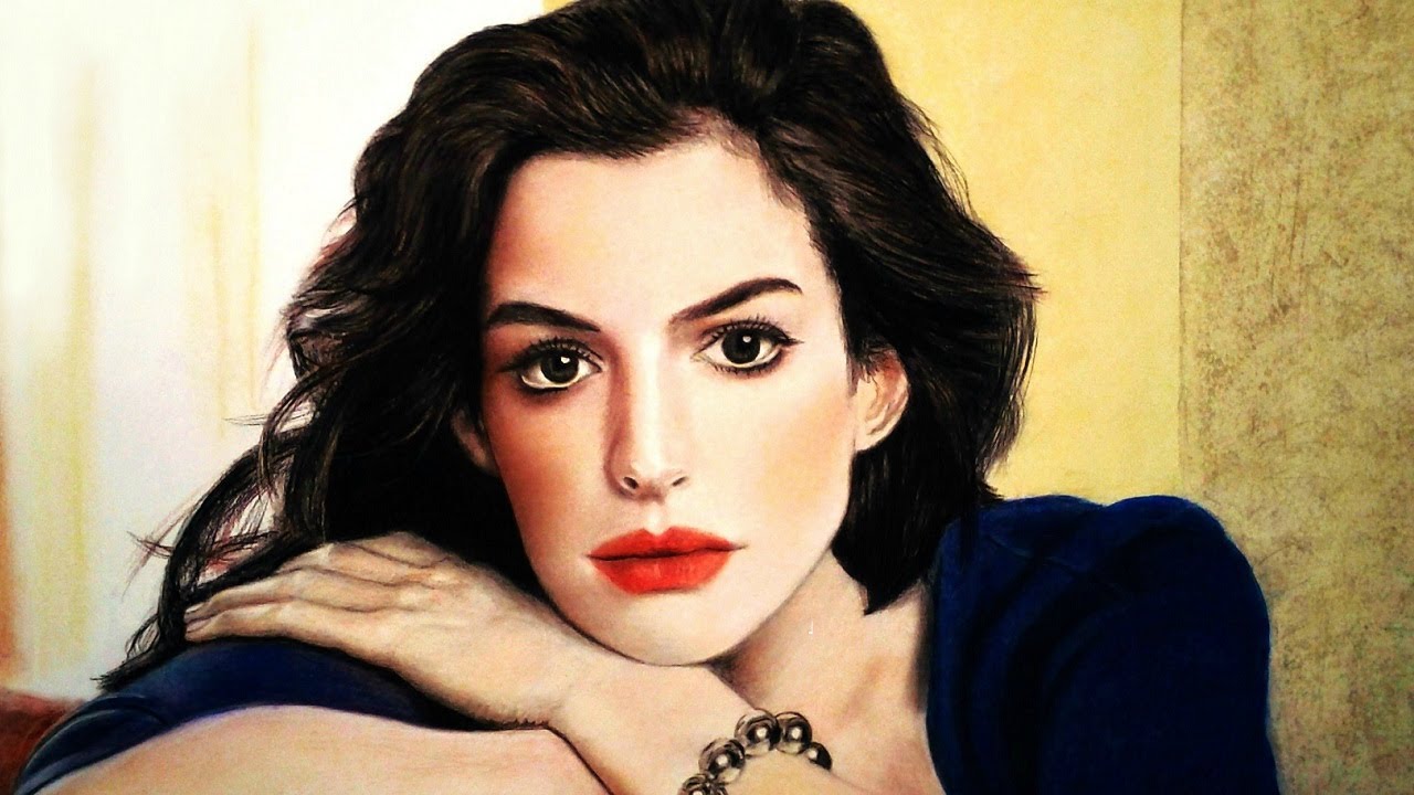 Drawing Anne Hathaway ... Amazing Portrait - Ritratto con i pastelli