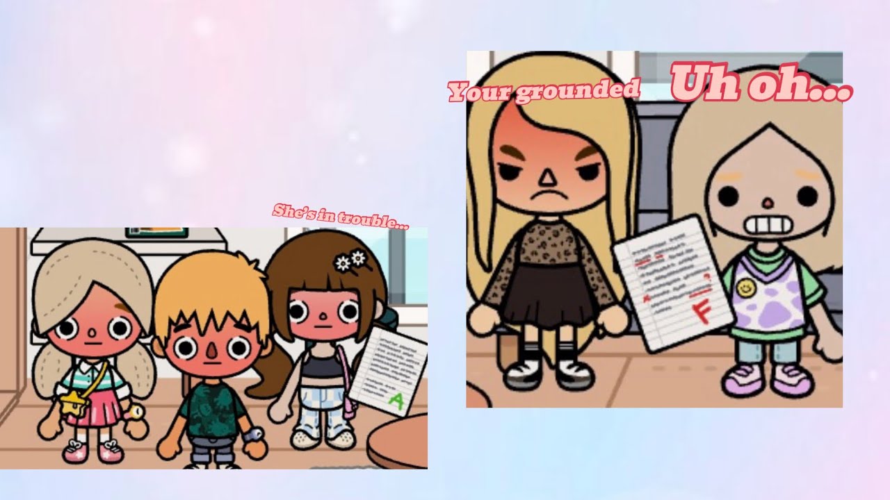 Toca boca life Bella gets an F on her report! 😳 (fully voiced 🎤 )