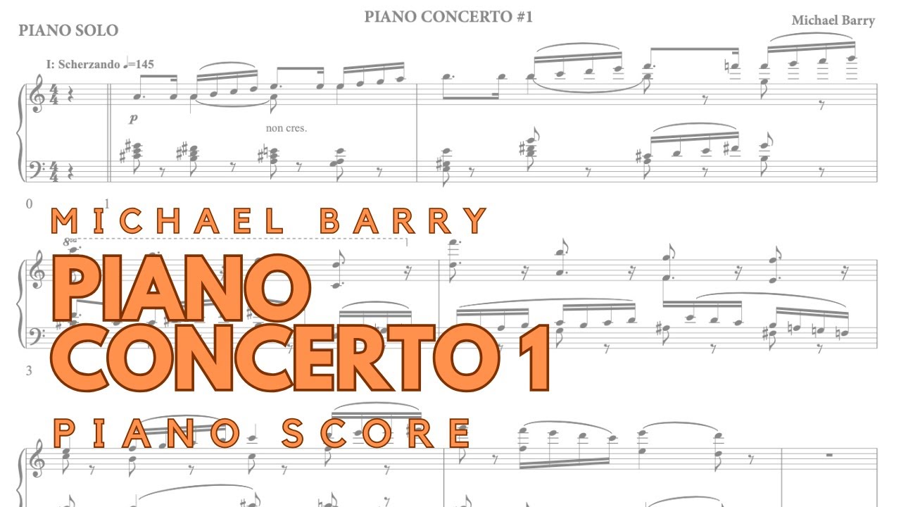 Michael Barry: Piano Concerto in A | Recorded at Abbey Road Studio 1 (Piano Score Video)
