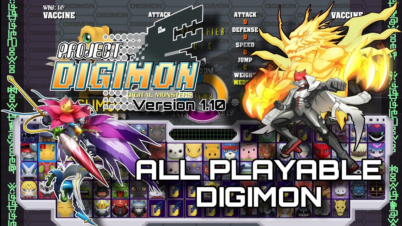 [SPOILER] Project Digimon (Version 1.10) Digimon Rumble Arena HD Fangame - All Playable Digimon