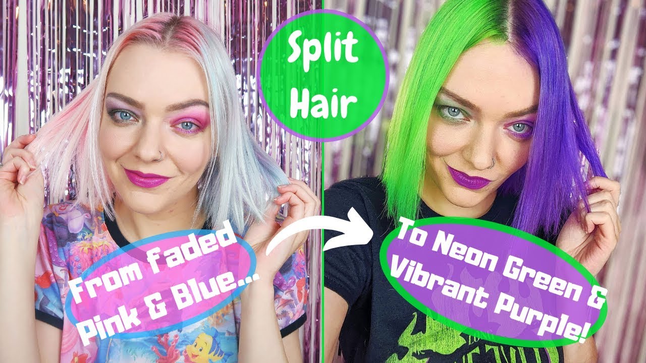 Split Purple & Green Hair Dye Tutorial