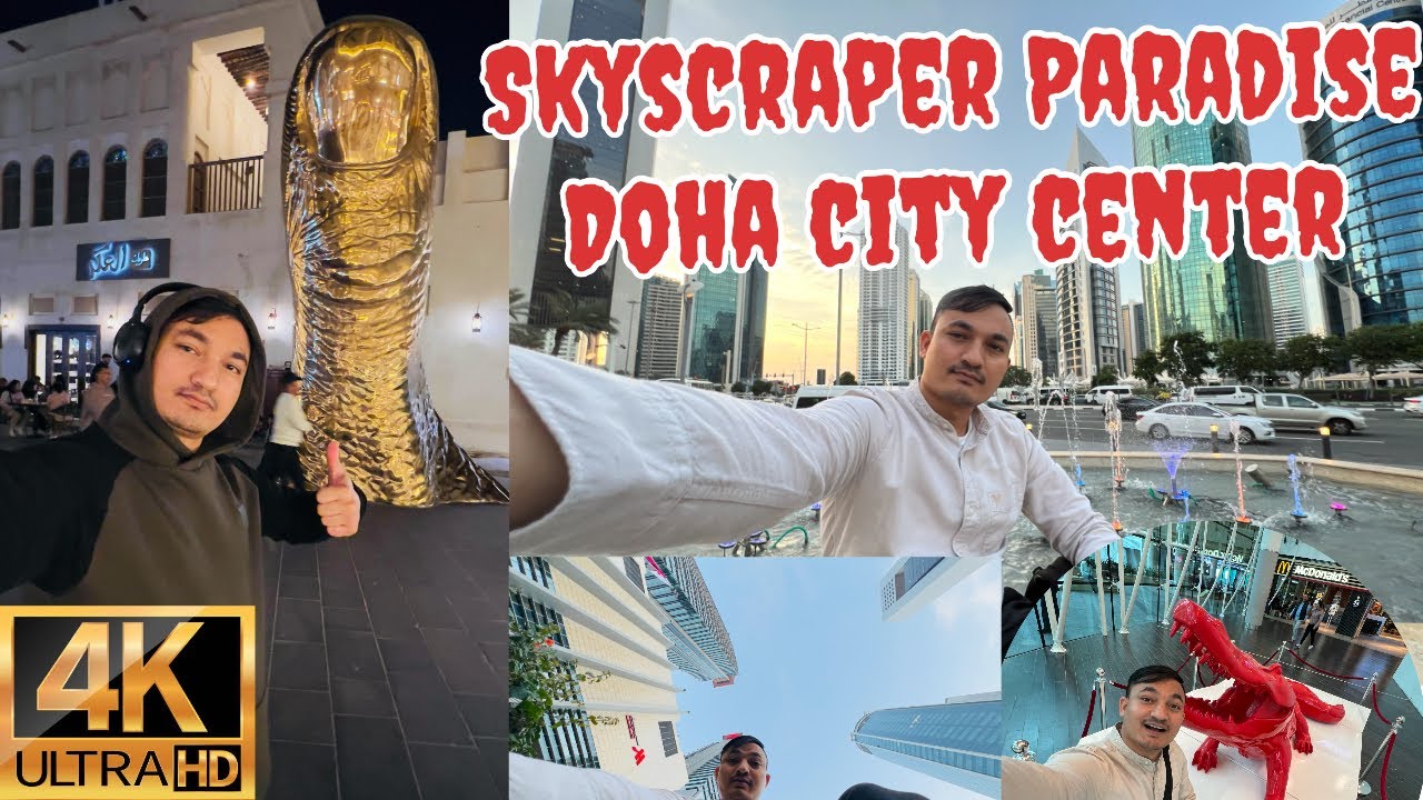 Day 36 of 365 Days, Exploring the tallest skyscraper towers in Doha City Center | Grinding by Night.
