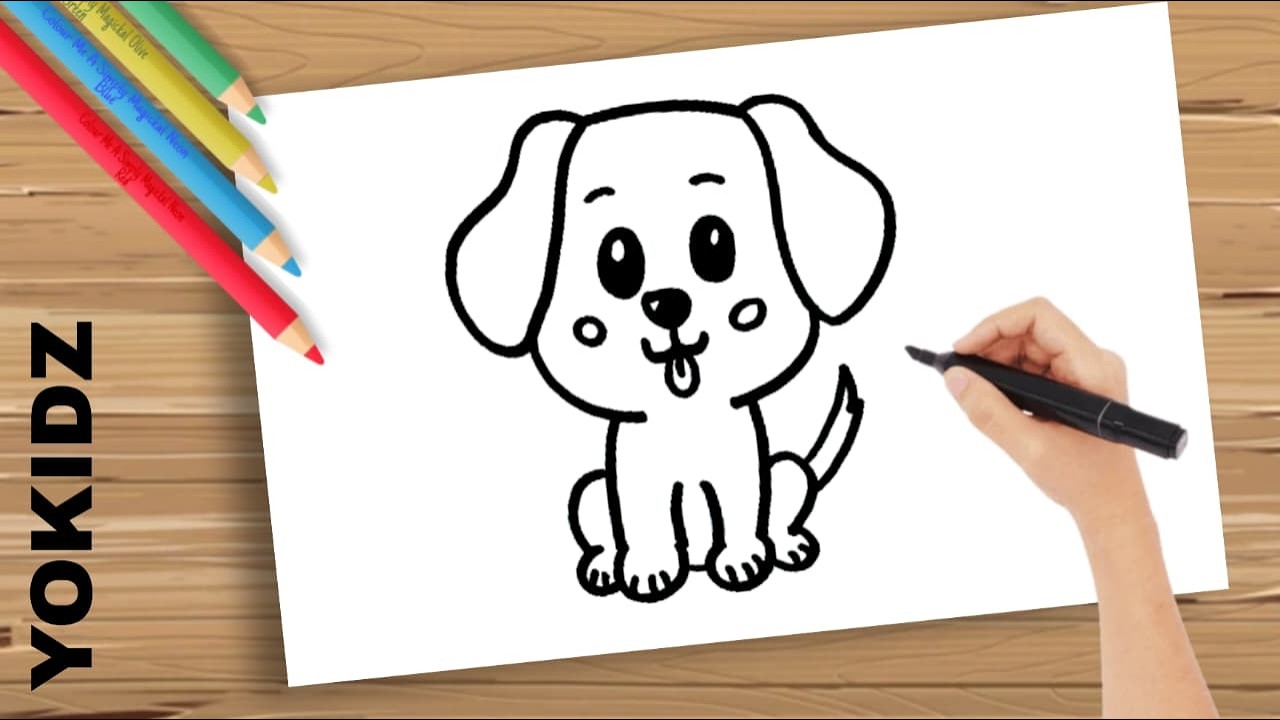Cute Dog Drawing Easy Step By Step