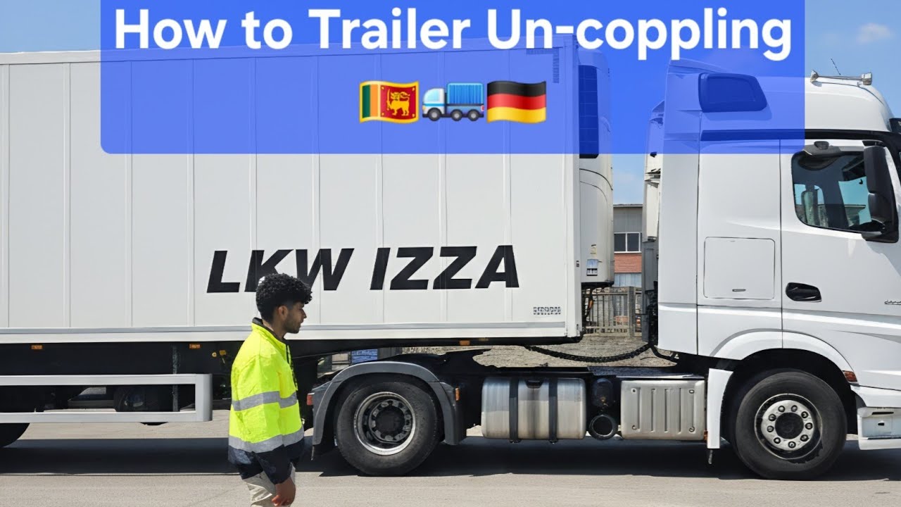 🇱🇰❤️🇪🇺 How to Un-coppling trailer 🌧 - ටේලරේ අයින් කරලා ටයර් එකත් මාරු කරා.