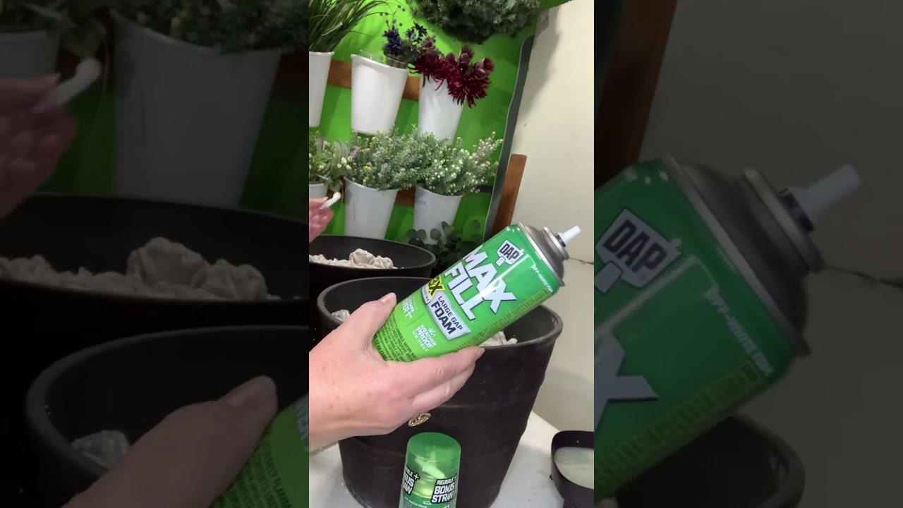 Learn to make a planter for artificial floral arrangements using spray foam