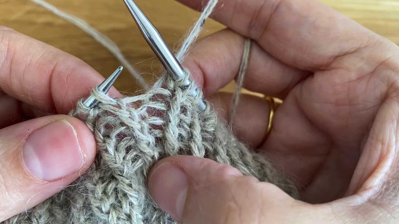 Twisted Rib knitting k1tbl, p1