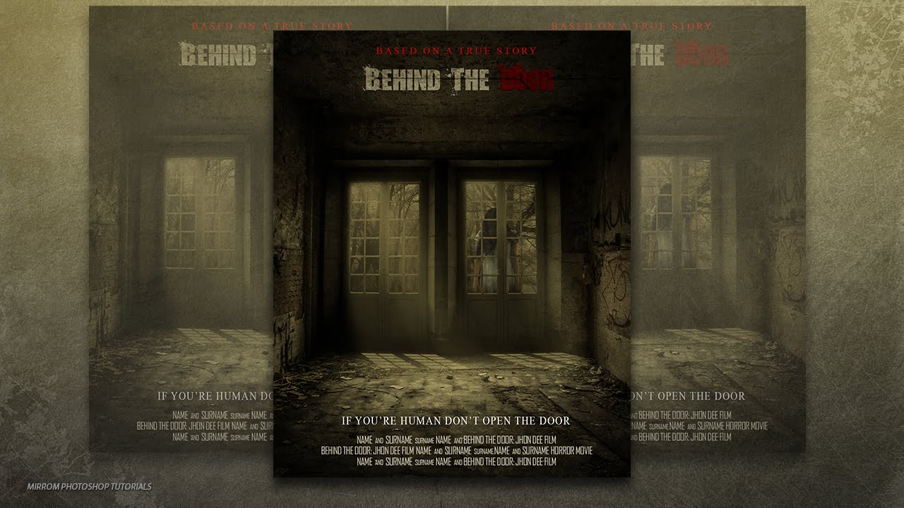 Photoshop CC Tutorial - Create a Behind The Door Horror Movie Poster