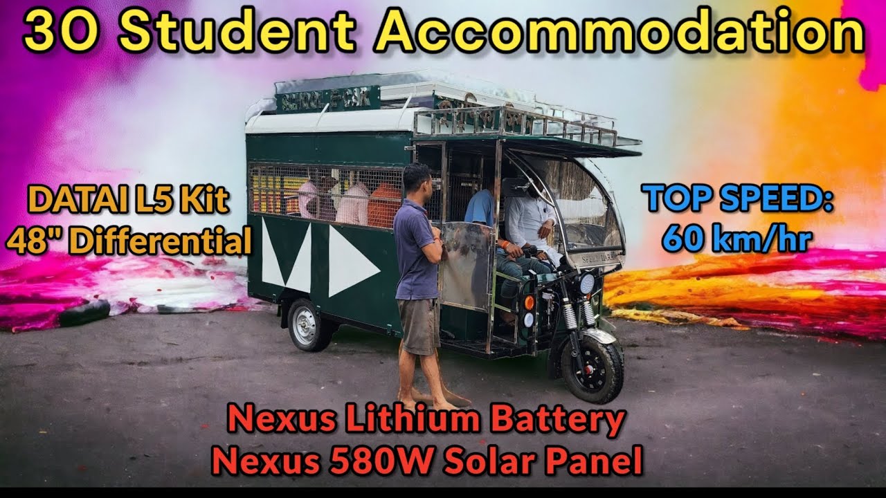 Best School Van Model with #nexussolarenergy Lithium Battery & Solar Panel