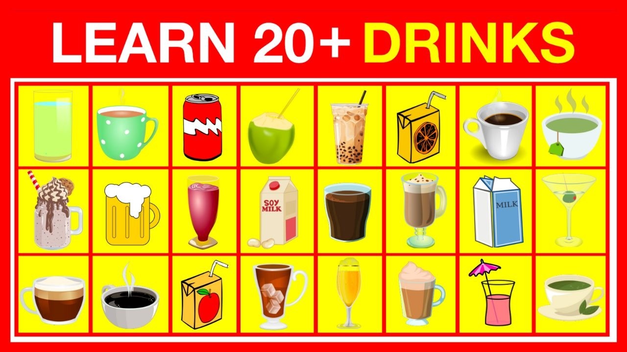 Learn 20+ Drink Names 🤔 | List of drinks in English | Improve your English vocabulary