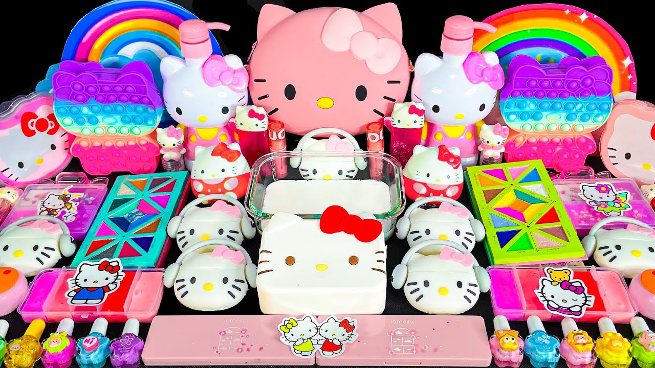 Campuran Slime yang Memuaskan 💗💗 Slime Rias Hello Kitty vs Glitter 💗💗 Slime Sanrio ASMR