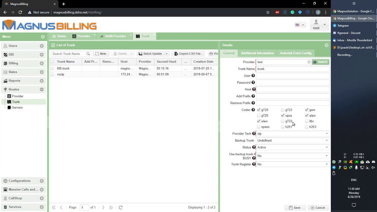 How to create a new trunk in MagnusBilling