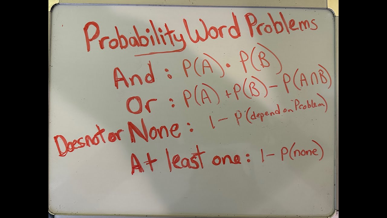 Probability: AND, OR, NONE and AT LEAST ONE