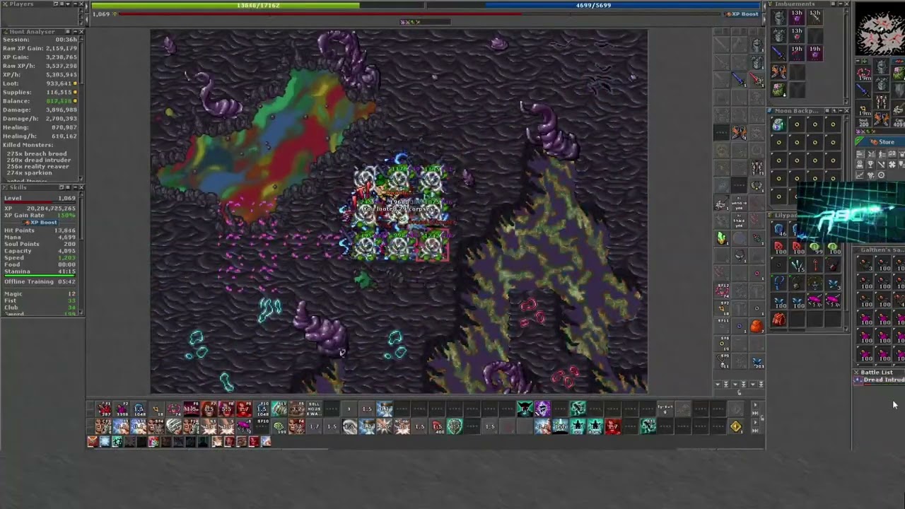 Tibia R-Bot level 1070 hunt GT