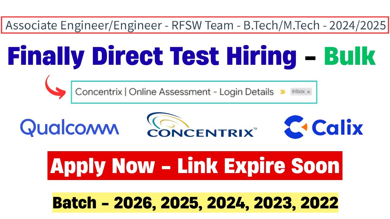 🚀Finally Concentrix Mass Drive | Direct Test Hiring 2025 | 2024, 2025 Batch Hiring Off Campus