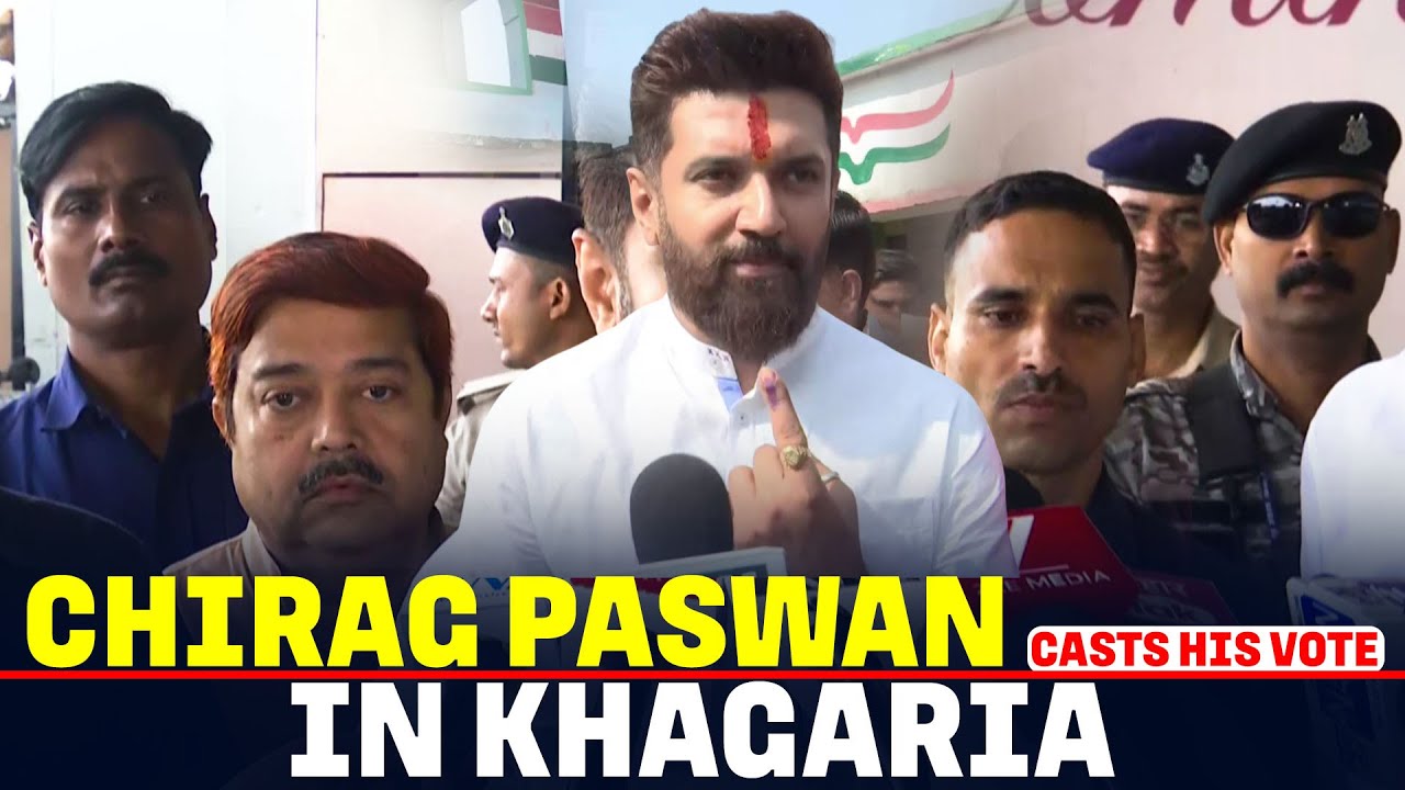 LIVE: LJP (Ram Vilas) chief Chirag Paswan casts his vote in Alauli, Khagaria | Bihar Elections 2025