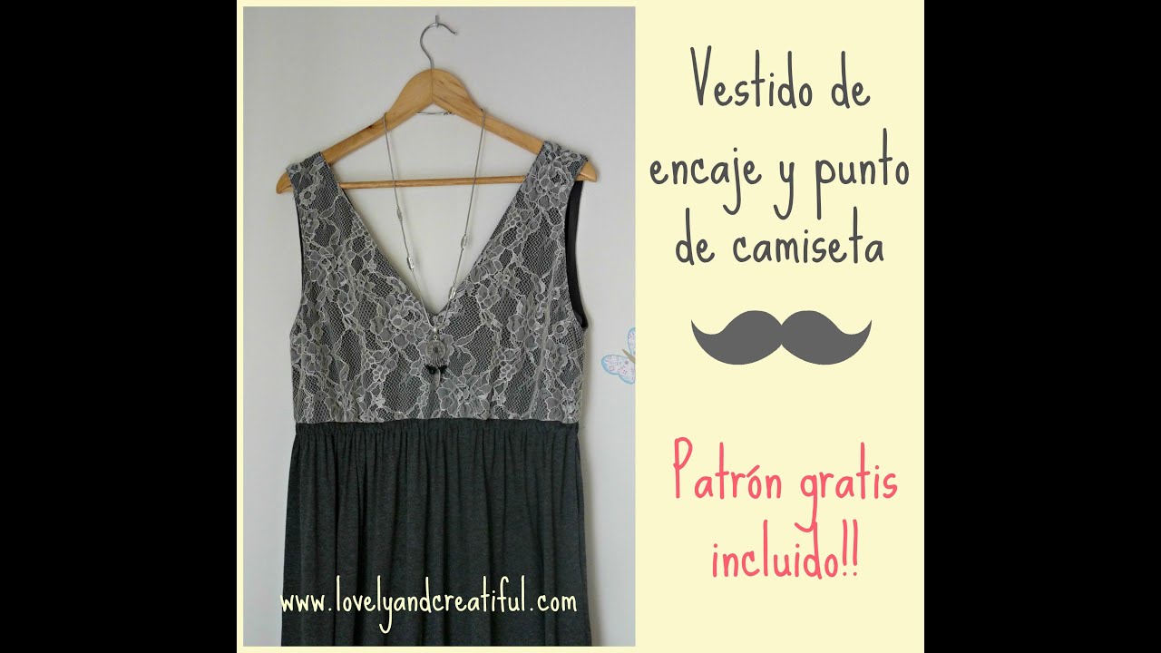 💚Vestido SENCILLO de punto y encaje. ✅▶Confección paso a paso‼ [Patrón GRATIS]