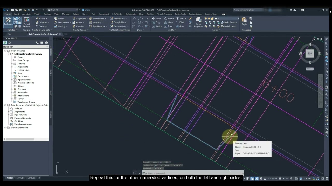 Edit Corridor Surface in Driveway Modeling! (Complete guide) #civil3d #course #yt #civilengineering