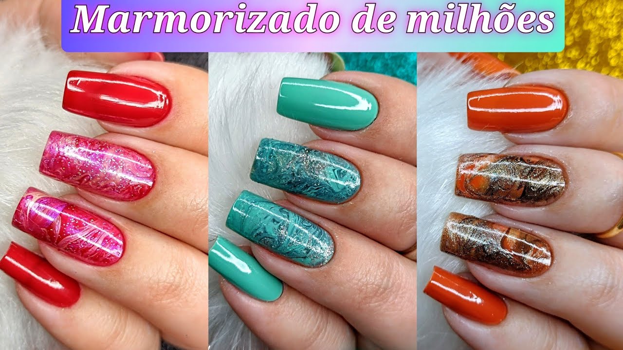 UNHAS MARMORIZADO TÉCNICA SUPER FÁCIL DE FAZER.
