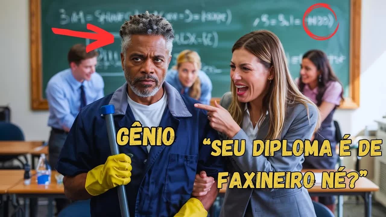 Professora de elite ri do zelador negro — até ele resolver a equação que ninguém conseguia!