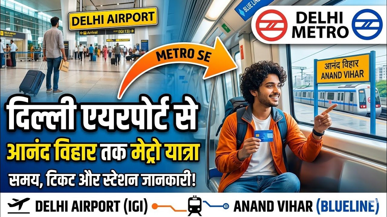Delhi Airport to Anand vihar terminal railway station buy metro 🚇🚇 Blog Episode #.11 🚇🚀🚀 